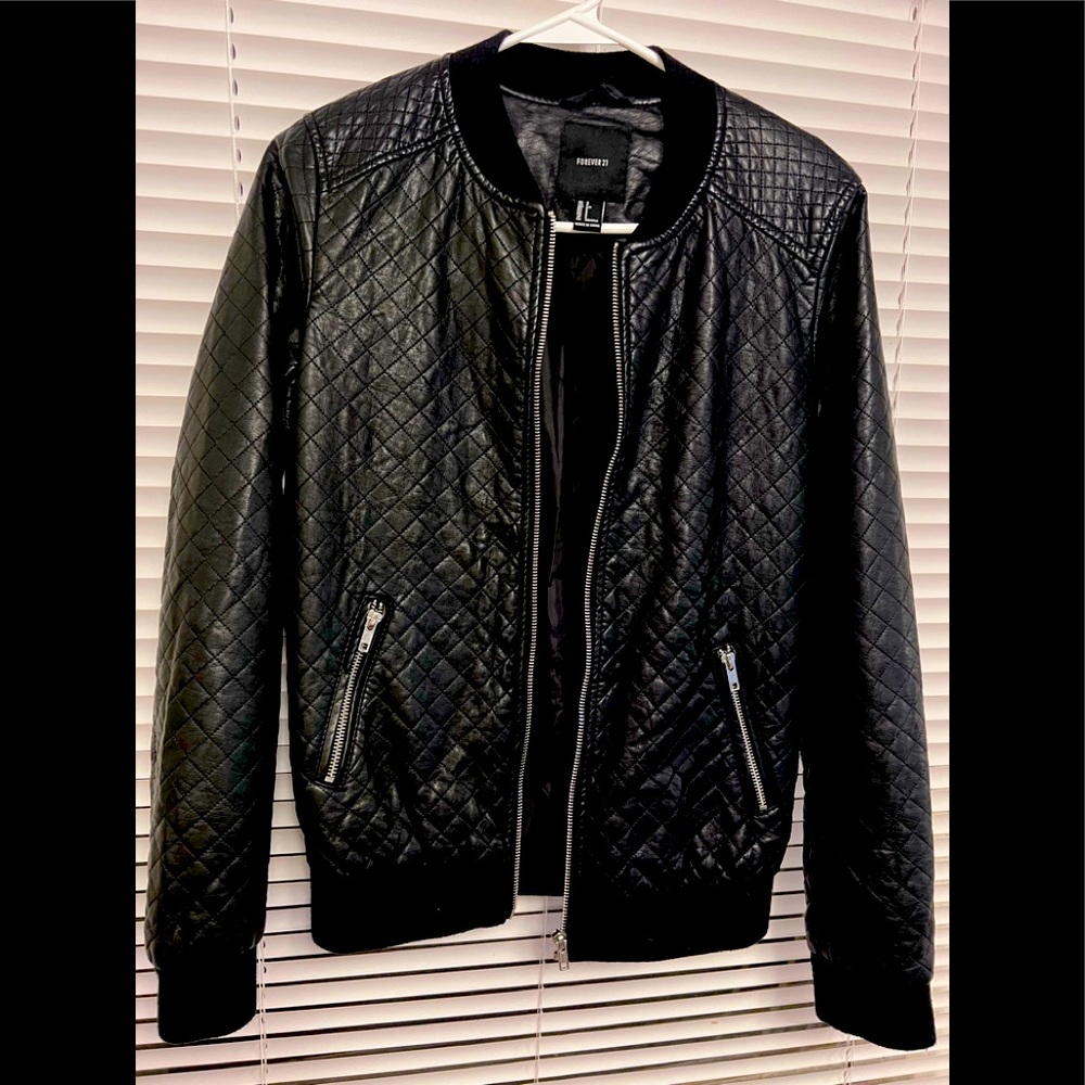 Faux Black Leather Jacket